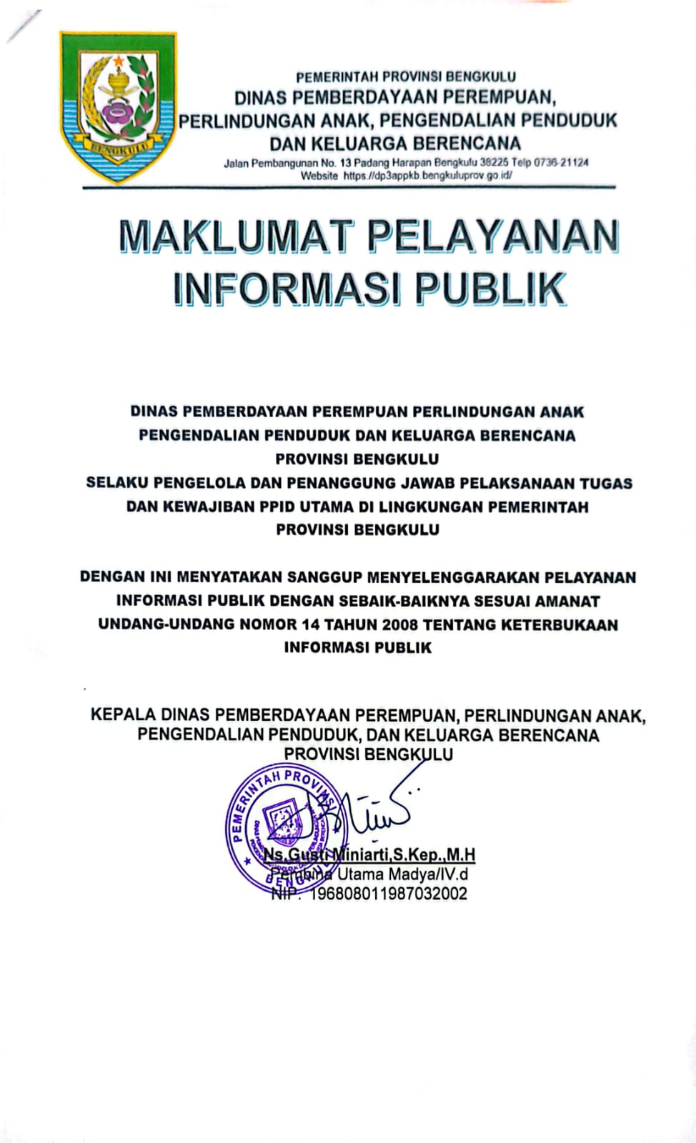 MAKLUMAT PELAYANAN INFORMASI